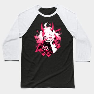 Devil Anime Girl - Anime Bones Baseball T-Shirt